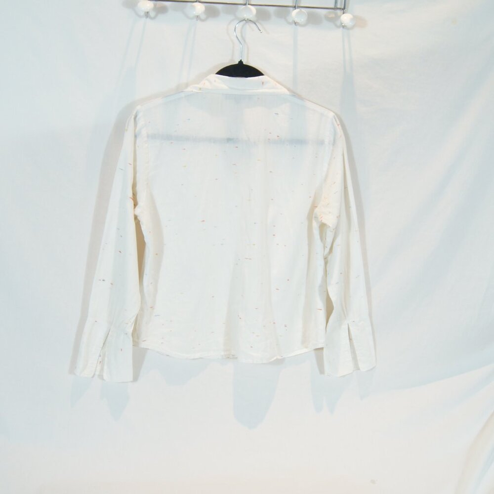 People Tree Women’s White Speckled Organic Cotton Button Up Shirt Size 14 - Picture 4 of 8